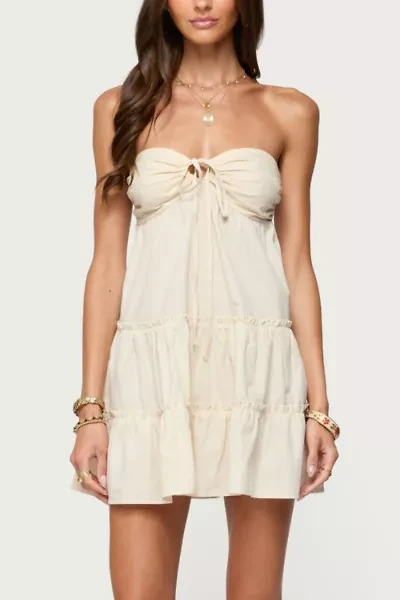 Edikted Safie Strapless Tiered Mini Dress