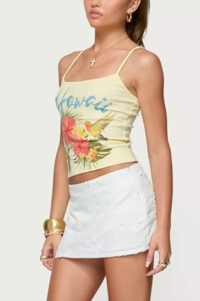 Edikted Textured Floral Eyelet Mini Skort