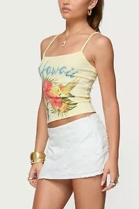 Edikted Textured Floral Eyelet Mini Skort