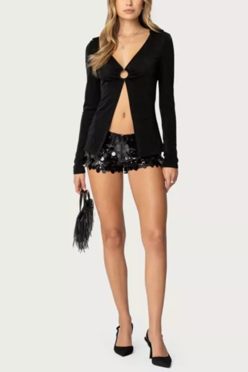 Edikted Sephira Sequin Micro Shorts