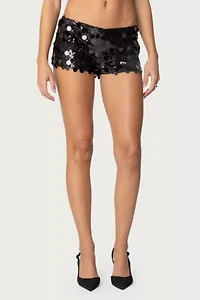 Edikted Sephira Sequin Micro Shorts