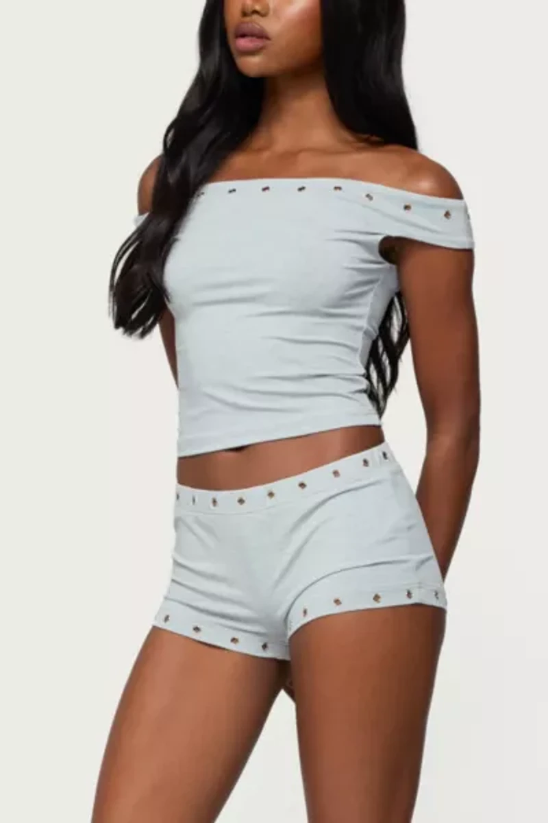 Edikted Neriah Grommet Micro Shorts