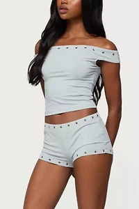 Edikted Neriah Grommet Micro Shorts
