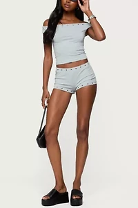 Edikted Neriah Grommet Micro Shorts