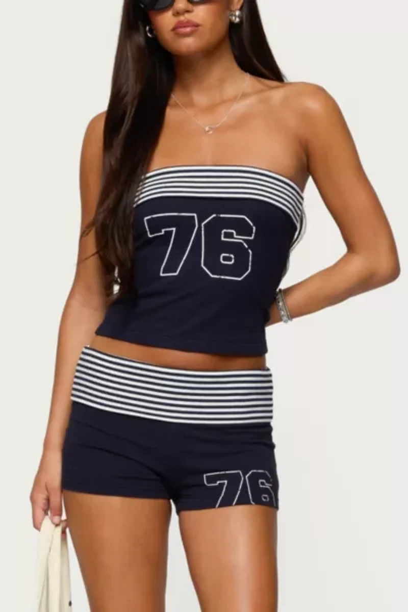 Edikted 76 Stripey Fold Over Tube Top