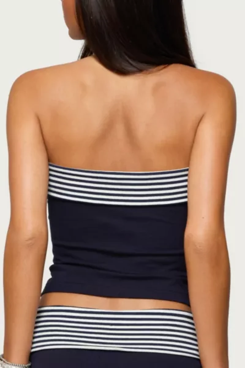 Edikted 76 Stripey Fold Over Tube Top