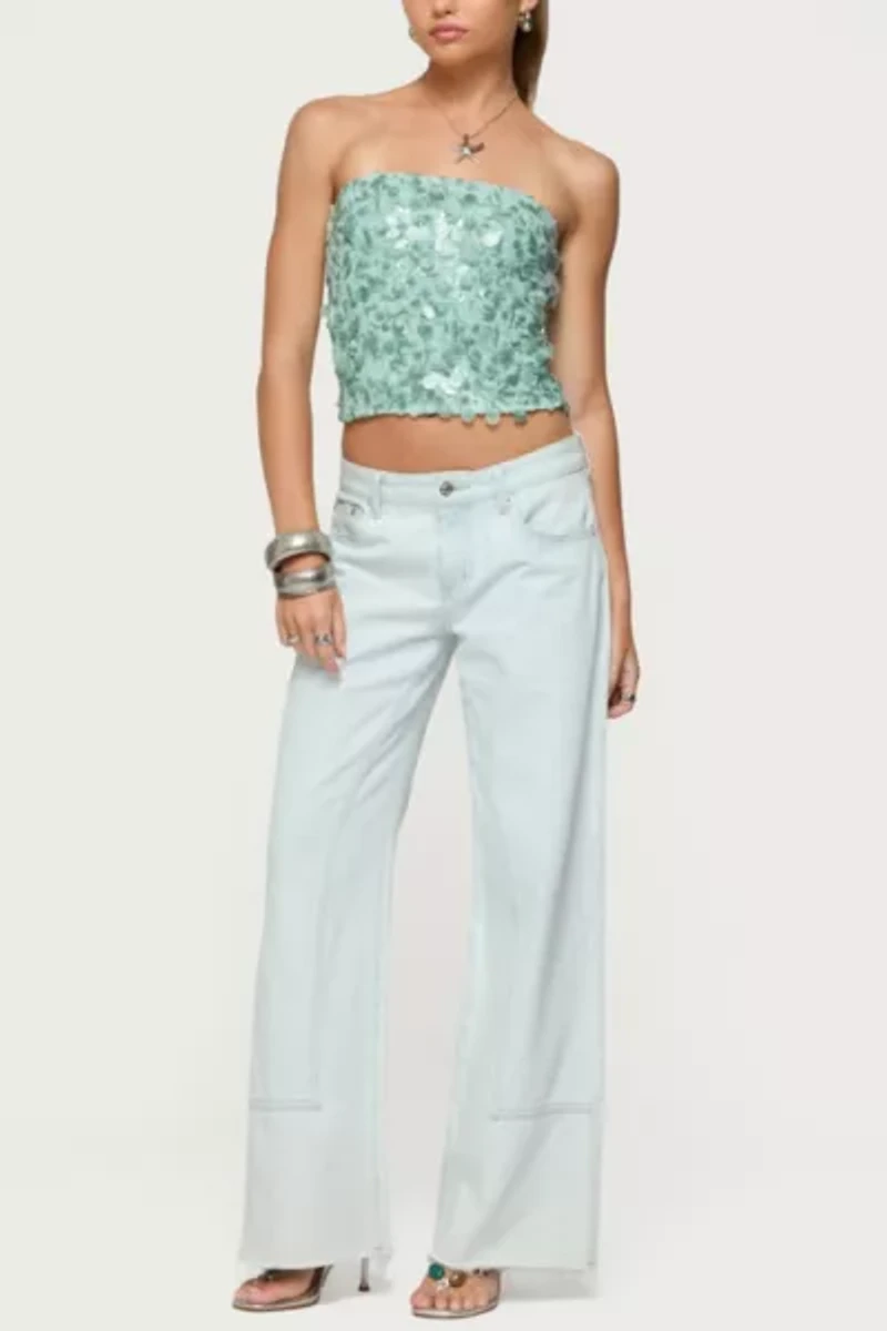 Edikted Brynn Sequin Strapless Top