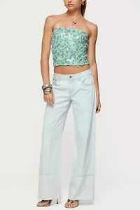 Edikted Brynn Sequin Strapless Top