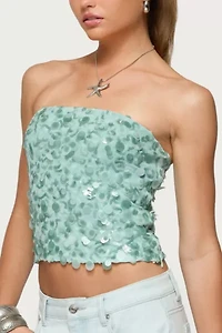 Edikted Brynn Sequin Strapless Top