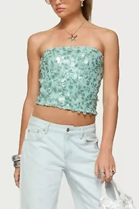 Edikted Brynn Sequin Strapless Top