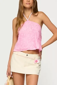 Edikted Ayva Embroidered Floral Bead Halter Top