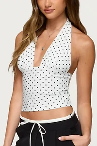 Edikted Blaire Polka Dot Halter Top