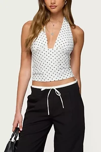 Edikted Blaire Polka Dot Halter Top