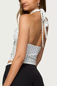 Edikted Blaire Polka Dot Halter Top