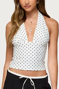 Edikted Blaire Polka Dot Halter Top