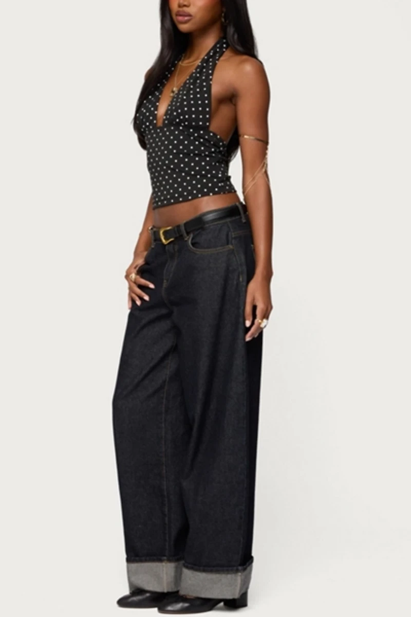 Edikted Blaire Polka Dot Halter Top