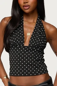 Edikted Blaire Polka Dot Halter Top