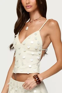 Edikted Arielle Iridescent Backless Top