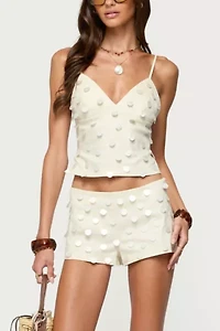 Edikted Arielle Iridescent Backless Top