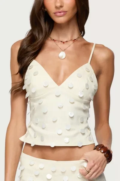 Edikted Arielle Iridescent Backless Top