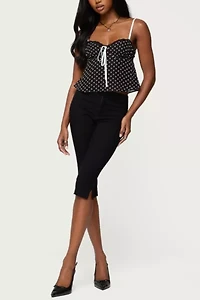 Edikted Contrast Polka Dot Chiffon Top