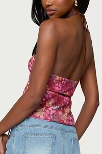 Edikted Solana Floral Cut Out Halter Top