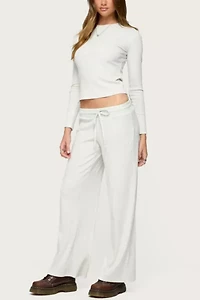 Edikted Cicilia Long Sleeve Ribbed T Shirt