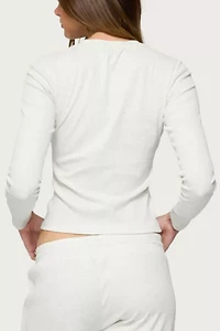 Edikted Cicilia Long Sleeve Ribbed T Shirt