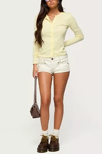 Edikted Maeva Button Up Pointelle Top