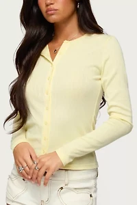 Edikted Maeva Button Up Pointelle Top