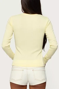 Edikted Maeva Button Up Pointelle Top