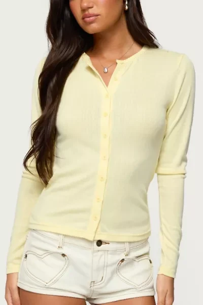 Edikted Maeva Button Up Pointelle Top