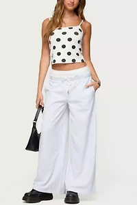 Edikted Tamia Peekaboo Ruffle Lace Sweatpants