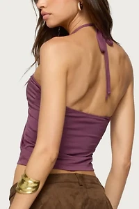Edikted Abstract Metal Detail Halter Top