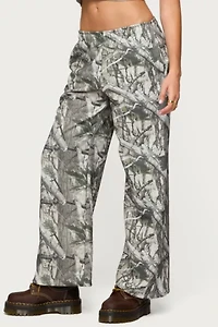 Edikted Camo Straight Leg Sweatpant
