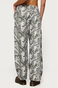 Edikted Camo Straight Leg Sweatpant
