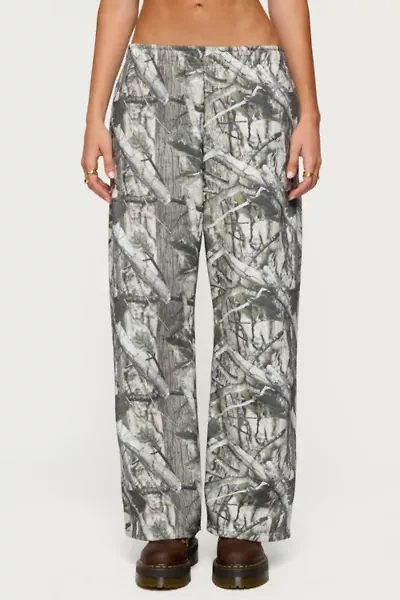 Edikted Camo Straight Leg Sweatpant