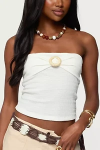 Edikted Layered Textured Knit Strapless Top