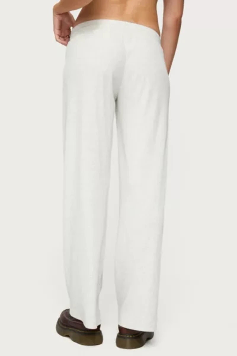 Edikted Cicilia Straight Leg Ribbed Pants
