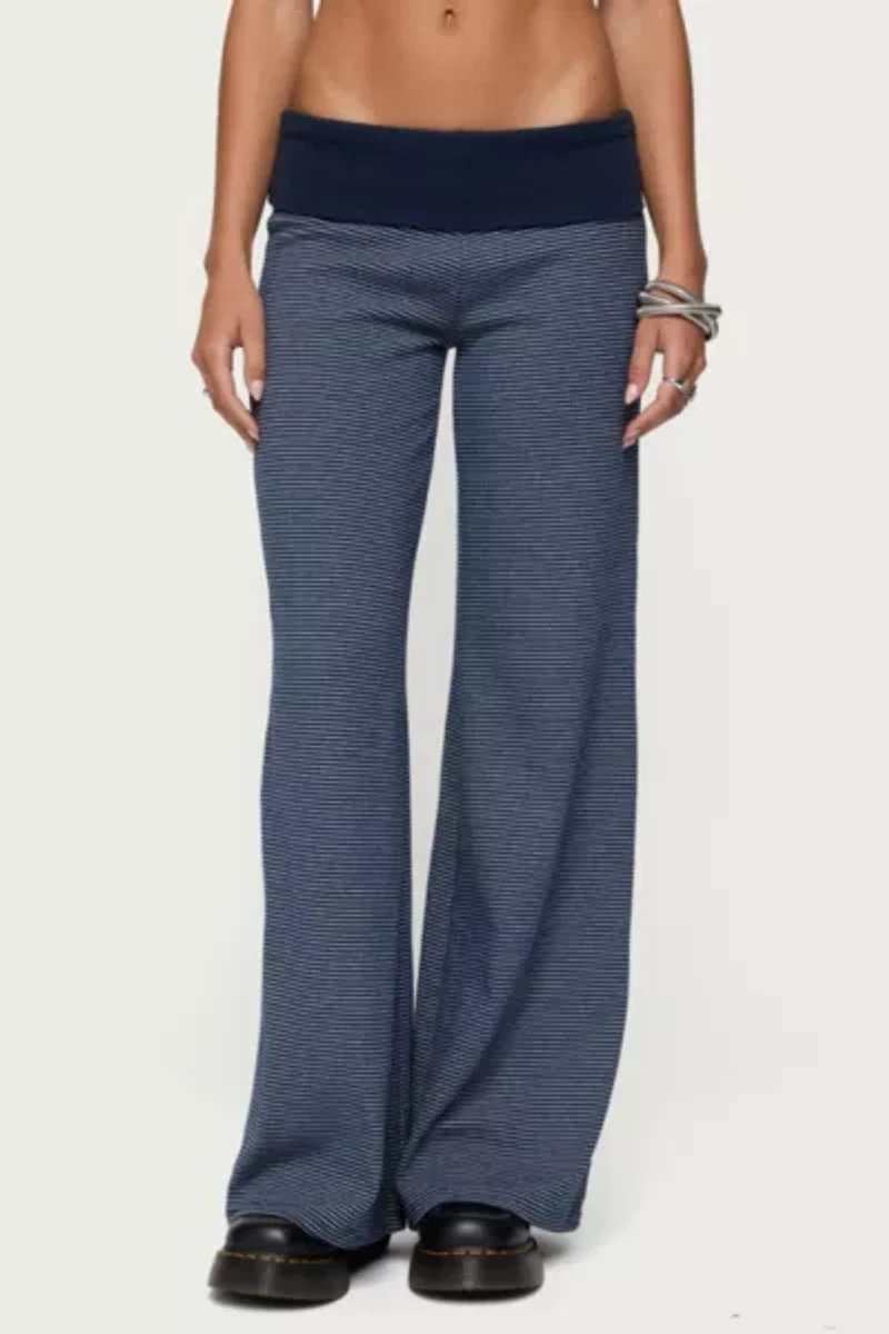 Edikted Amarna Striped Fold Over Pants