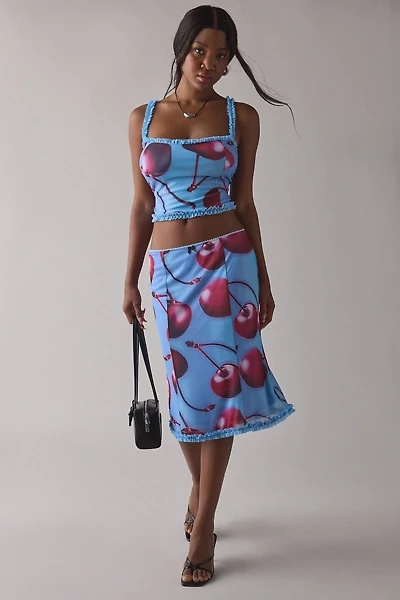 UO Rose Colored Cami + Knee-Length Skirt 2-Piece Set