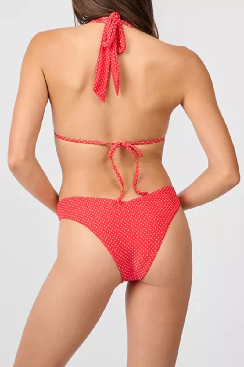 WeWoreWhat Polka Dot Halter Bikini Top