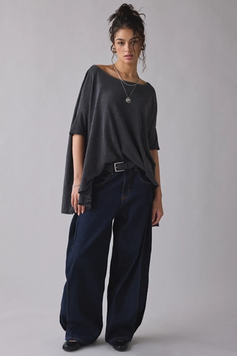 BDG Frannie Flounce Boatneck Oversized Tee