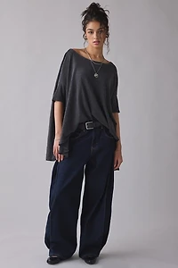 BDG Frannie Flounce Boatneck Oversized Tee