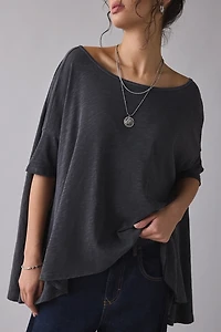 BDG Frannie Flounce Boatneck Oversized Tee