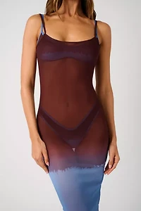 WeWoreWhat Mesh Scoop Maxi Slip Dress