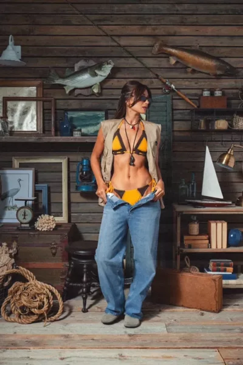 WeWoreWhat Crochet Combo Triangle Bikini Top