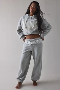 Out From Under Love Is Bliss Lace Trim Jogger Sweatpant