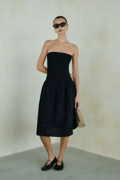 WeWoreWhat Drop Waist Cotton Midi Dress
