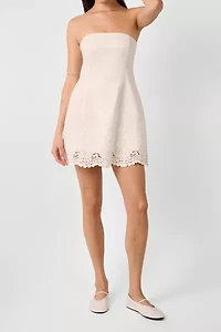 WeWoreWhat Strapless Eyelet Mini Dress